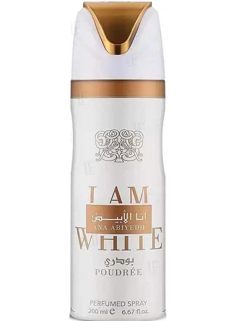 Lattafa Ana Abiyedh Poudree Perfumed Deodorant Spray 200ml